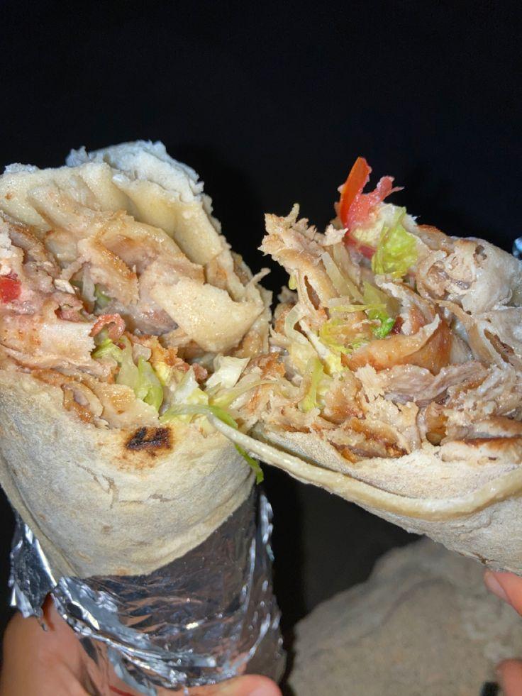 Signature shawarma wrap, freshly grilled