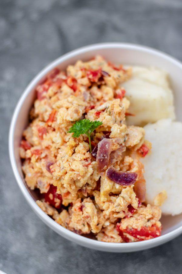 Boiled Yam & Egg Sauce